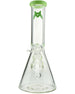 MAV Glass 44mm Beaker Bong with Slyme Color Top, Clear Borosilicate Glass, Front View