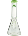 MAV Glass 44mm Beaker Bong with Slyme Color Top, Clear Borosilicate Glass, Front View