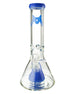 MAV Glass 12" Beaker Bong with Lavender Slitted Pyramid Perc, 7mm Thick Borosilicate