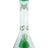 MAV Glass - 7mm Thick Beaker with Slitted Pyramid Perc in Sea Foam Green, Front View