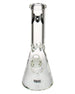 MAV Glass - 9mm Classic Beaker Bong in Clear with Black Accents, Front View on White Background