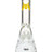 MAV Glass - 9mm Classic Beaker Bong in Clear with Yellow Accents, Front View on White Background
