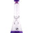 MAV Glass Accent Color Beaker Bong in Purple with Clear Borosilicate Glass, Front View