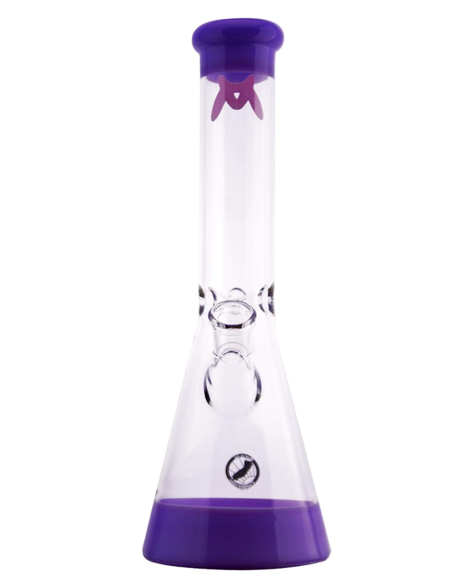 MAV Glass Accent Color Beaker Bong in Purple with Clear Borosilicate Glass, Front View