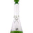 MAV Glass - Accent Color Beaker Bong in Slyme Green, Front View, 12" Height, 5mm Thick