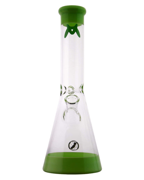 MAV Glass - Accent Color Beaker Bong in Slyme Green, Front View, 12" Height, 5mm Thick