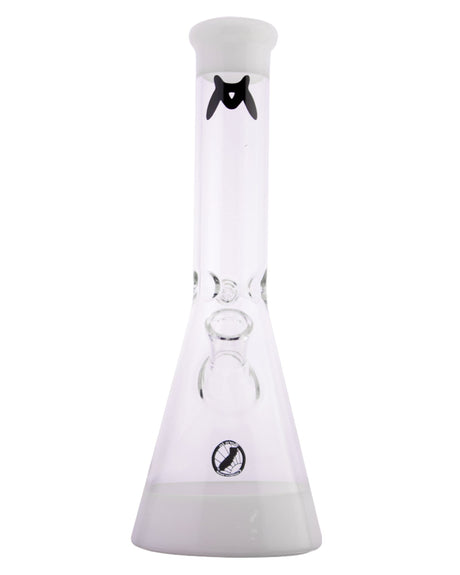 MAV Glass - 12" White Accent Color Beaker Bong with 45 Degree Joint, Front View