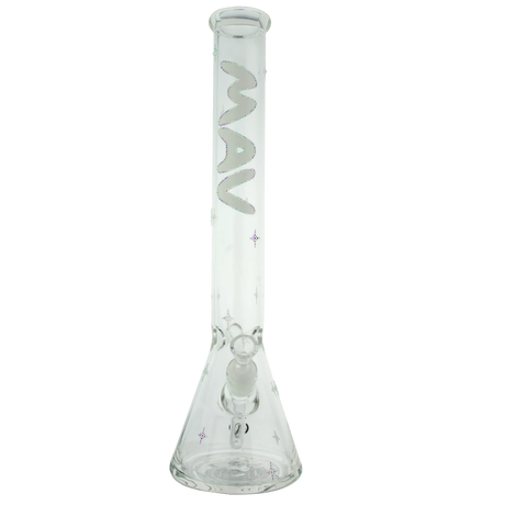 MAV Glass - Blunt Bhaddie X Mav Collab Beaker Bong 18'' Front View on White Background