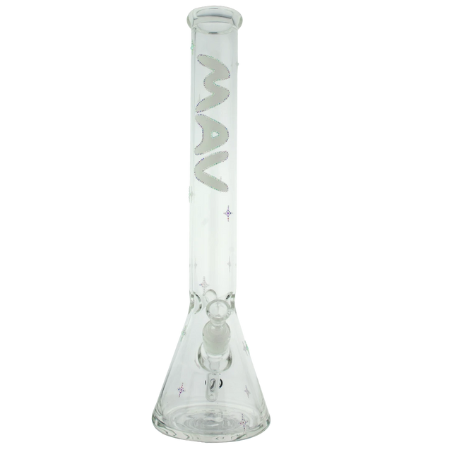 MAV Glass - Blunt Bhaddie X Mav Collab Beaker Bong 18'' Front View on White Background