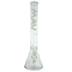 MAV Glass - Blunt Bhaddie X Mav Collab Beaker Bong 18'' Front View on White Background