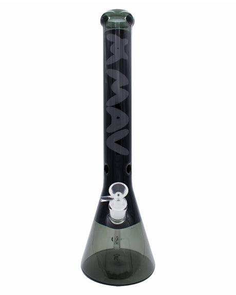 MAV Glass - Black Color Float Beaker Bong, 18" Height, Front View on White Background