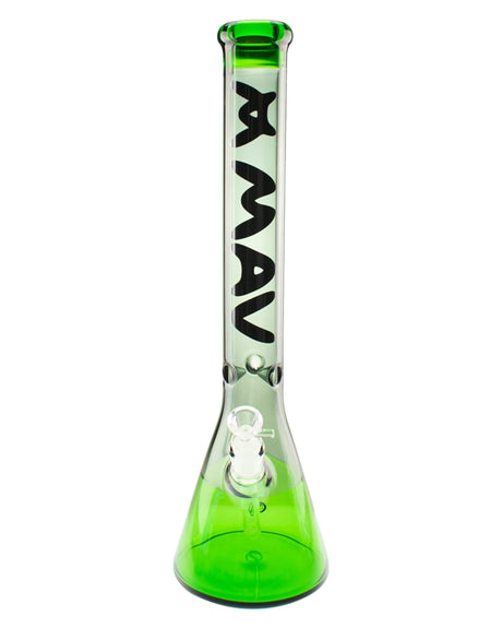 MAV Glass - Green Black Color Float Beaker Bong, 18" Height, 5mm Thickness, Front View