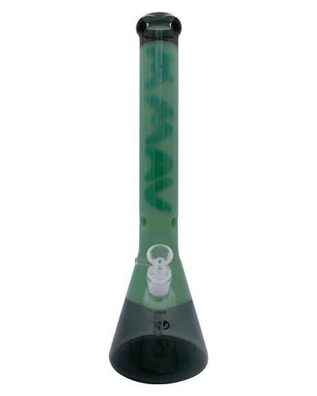 MAV Glass Color Float Beaker Bong in Sea Foam, 18" Height, 5mm Thickness, Front View