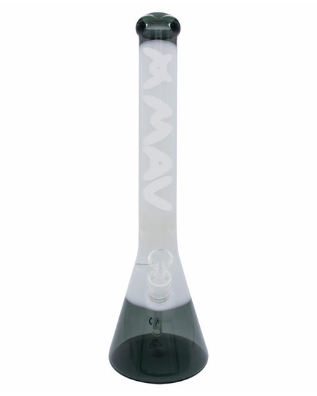 MAV Glass - Color Float Beaker Bong in White, 18" Height, 5mm Thickness, Front View