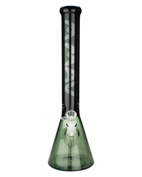 MAV Glass - Color Float Sleeve Beaker Bong in Black, Front View, 18" Tall with 5mm Thickness