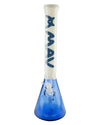 MAV Glass - 18" Color Float Sleeve Beaker Bong in Blue with 5mm Thickness - Front View