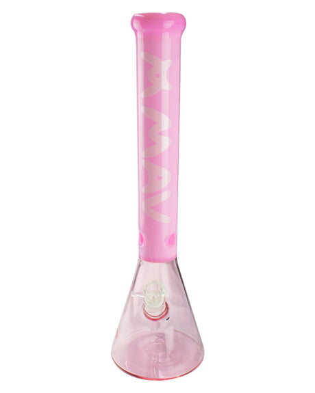 MAV Glass - Pink Color Float Sleeve Beaker Bong, 18" Tall with 5mm Thickness, Front View