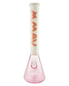 MAV Glass - 18" Color Float Sleeve Beaker Bong in White, Front View on Seamless Background
