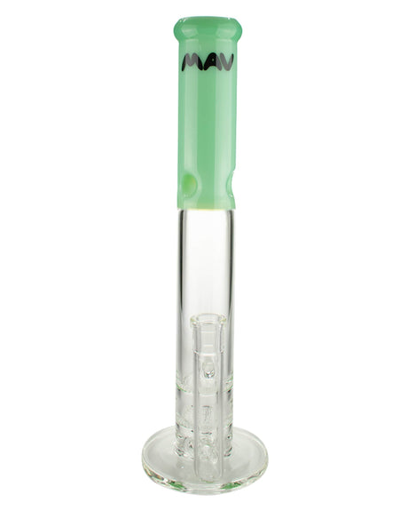 MAV Glass - Honeycomb Perc Straight Tube Bong in Sea Foam Green, Front View