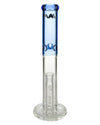 MAV Glass Honeycomb Perc Straight Tube Bong in Blue, Front View on White Background