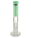 MAV Glass Honeycomb Perc Straight Tube Bong in Sea Foam, Front View, USA Made