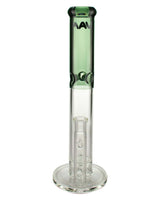 MAV Glass - Honeycomb Perc Straight Tube Bong in Transparent Black, Front View