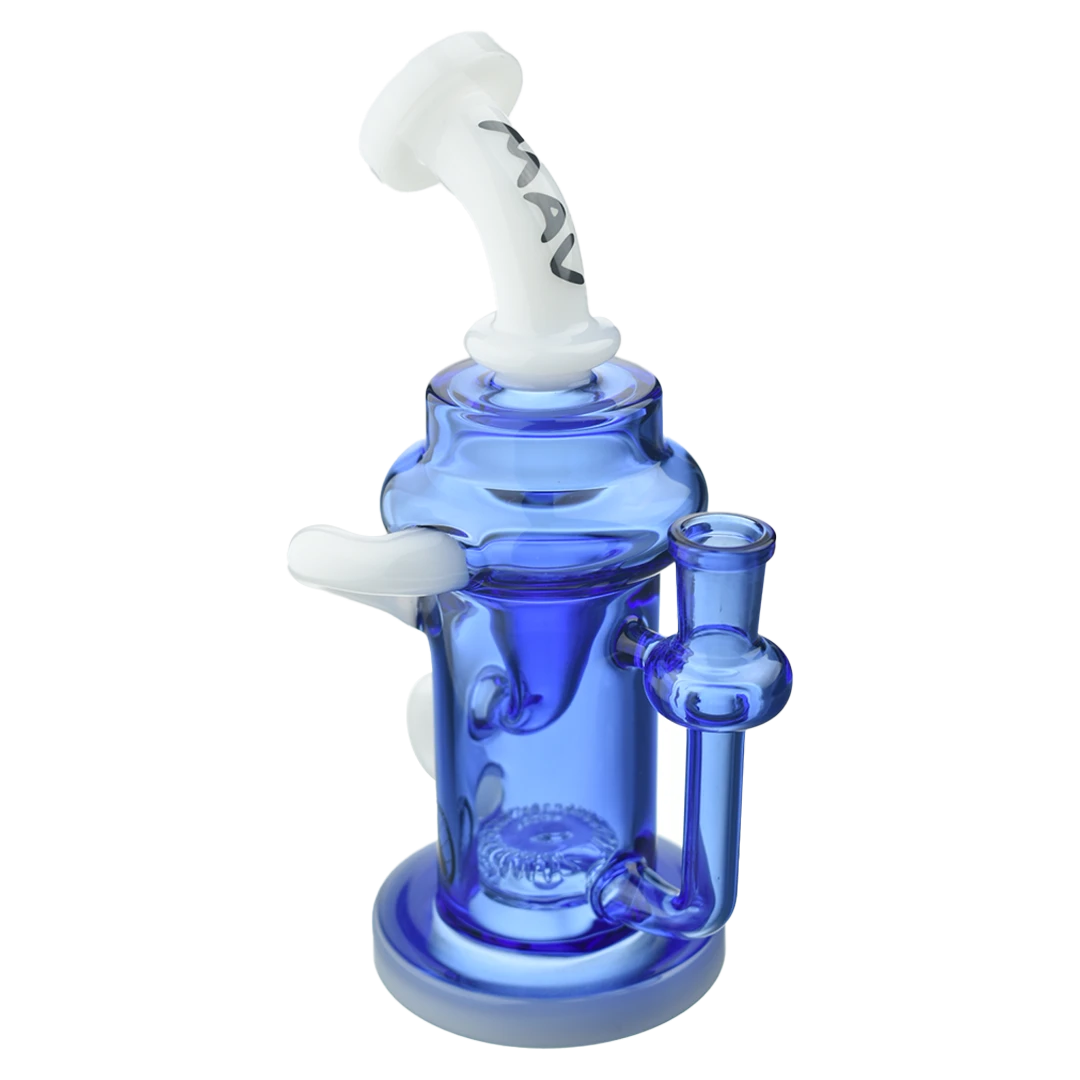 MAV Glass - Monterey Recycler Dab Rig in Blue with Vortex Percolator and Glass on Glass Joint