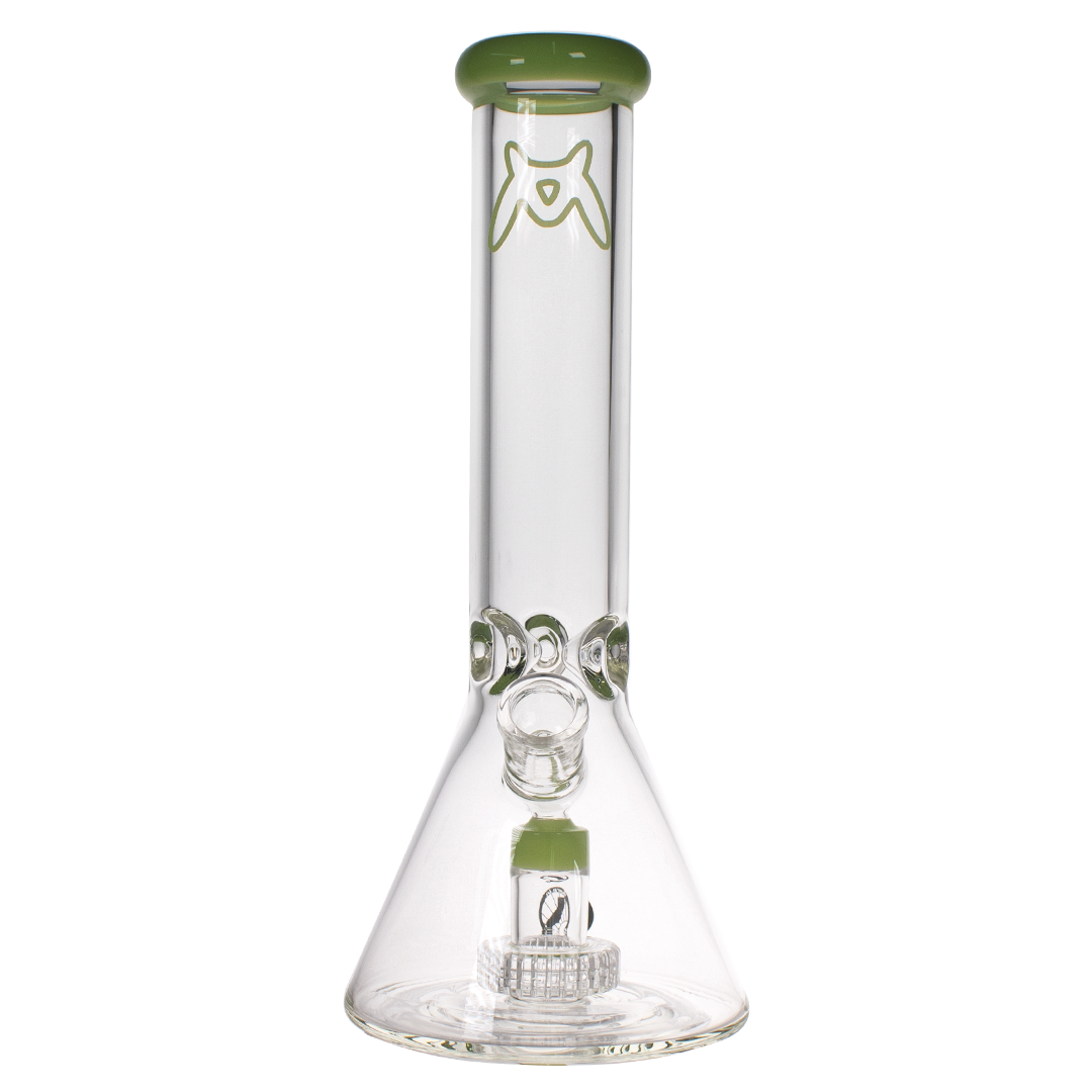 MAV Glass - 12" Ufo Shower Head Beaker Bong with 18-19mm Joint Front View