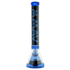 MAV Glass 18" Manhattan Pyramid Beaker in Black/Blue with Slitted Pyramid Percolator