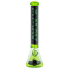 MAV Glass 18" Manhattan Pyramid Beaker in Black/Ooze, with Slitted Pyramid Percolator - Front View