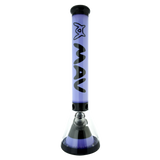 MAV Glass 18" Manhattan Pyramid Beaker in Black/Purple with Slitted Percolator - Front View
