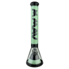 MAV Glass 18" Manhattan Pyramid Beaker in Black/Seafoam with Slitted Perc - Front View