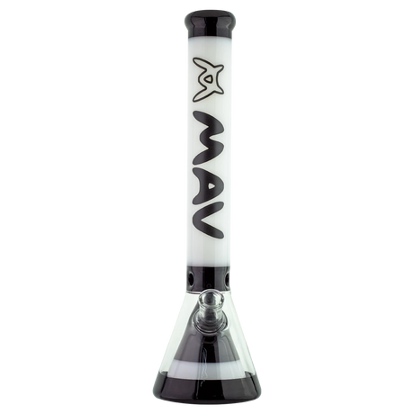 MAV Glass 18" Manhattan Pyramid Beaker in Black/White with Slitted Percolator - Front View