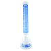 MAV Glass - 18" Manhattan Pyramid Beaker in White/Blue with Slitted Percolator - Front View