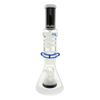 MAV Glass - 14" 2 Tone Black & White Beaker Bong with Slitted Pyramid Percolator and Freezable Coil