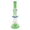 MAV Glass - 2 Tone Green & Clear Beaker with Freezable Coil System and Slitted Pyramid Perc