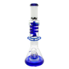 MAV Glass - 2 Tone Blue & White Slitted Pyramid Beaker with Freezable Coil System