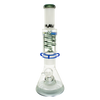 MAV Glass - 2 Tone White & Smoke Beaker Bong with Slitted Pyramid Percolator and Freezable Coil