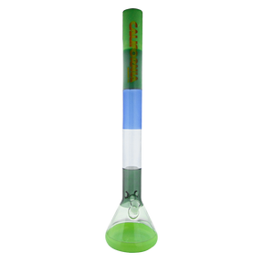 MAV Glass - 24" California Beaker Bong in Teal & Purple with Clear Base - Front View