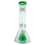 MAV Glass 12" Pyramid Beaker Bong, 7mm thick with 18-19mm joint, front view on white background