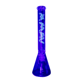 MAV Glass - 9mm Beaker Bong - Glow In The Dark Design, Front View