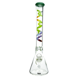 MAV Glass - 9mm Thick Forest Tie Dye Beaker Bong Front View on White Background