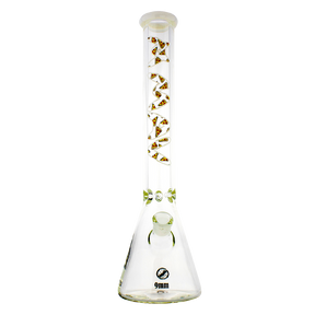 MAV Glass 18" Pizza Beaker Bong with 9mm thickness and heavy wall, front view on white background