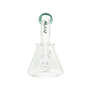 MAV Glass 7" Beaker Banger Hanger Rig in Aqua with Disc Percolator and Quartz Banger