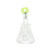 MAV Glass 7" Beaker Banger Hanger Rig with Ooze Green Accents and Disc Percolator - Front View