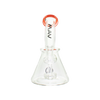 MAV Glass 7" Beaker Banger Hanger Rig in Orange with Disc Percolator and Quartz Banger - Front View