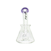 MAV Glass 7" Beaker Banger Hanger Rig in Purple with Disc Percolator and Quartz Banger - Front View