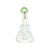 MAV Glass 7" Beaker Banger Hanger Rig in Slyme Green with Disc Percolator - Front View