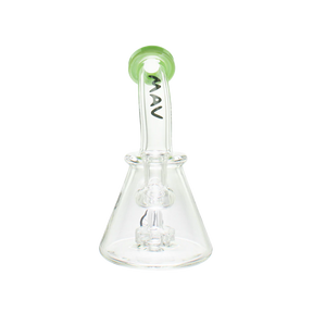 MAV Glass 7" Beaker Banger Hanger Rig in Slyme Green with Disc Percolator - Front View