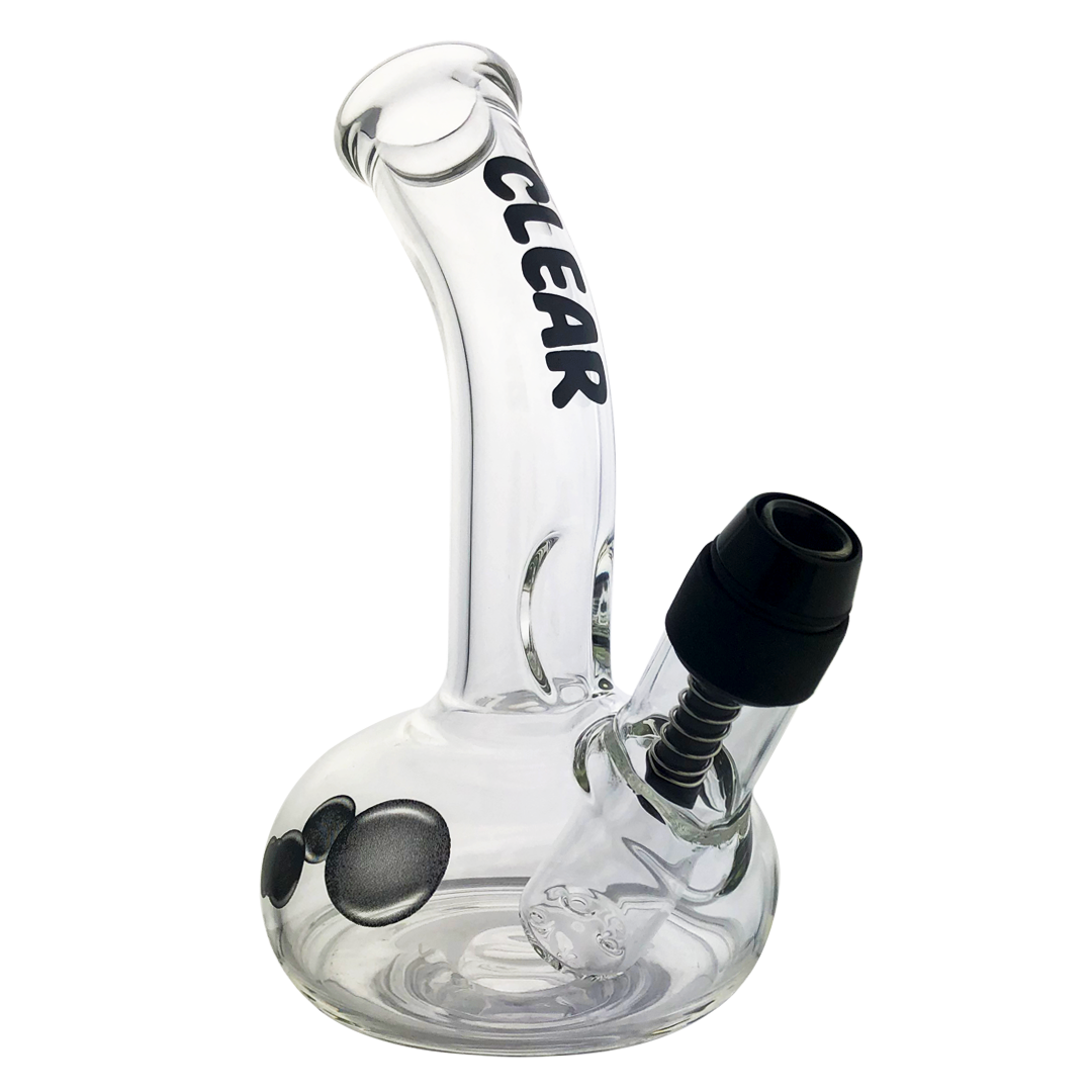 MAV Glass - "Clear It" Bubble Bong, 18" Borosilicate Glass, Side View with Spring Loaded Bowl